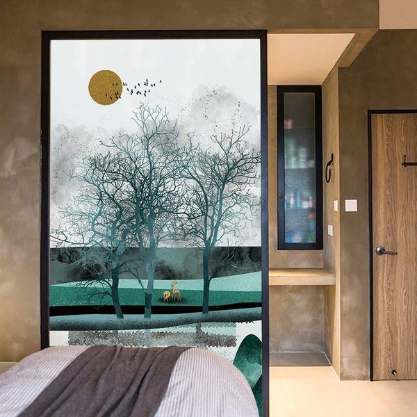 

customized window glass sticker bathroom toilet anti-peep shading transparent opaque glue-frosted film stickers