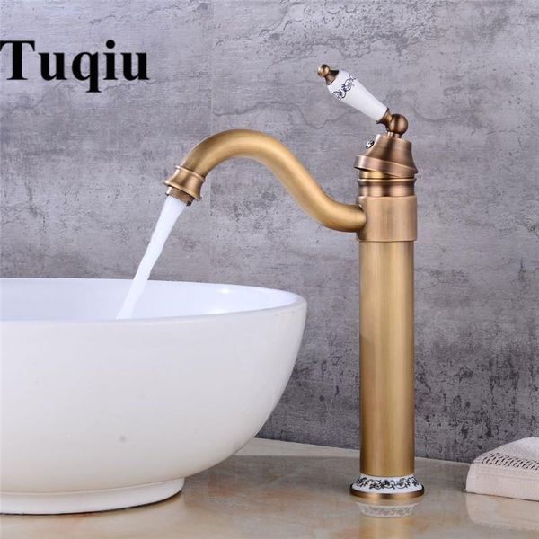 

bathroom sink faucets high arch basin faucet deck mixer tap polished antique/gold