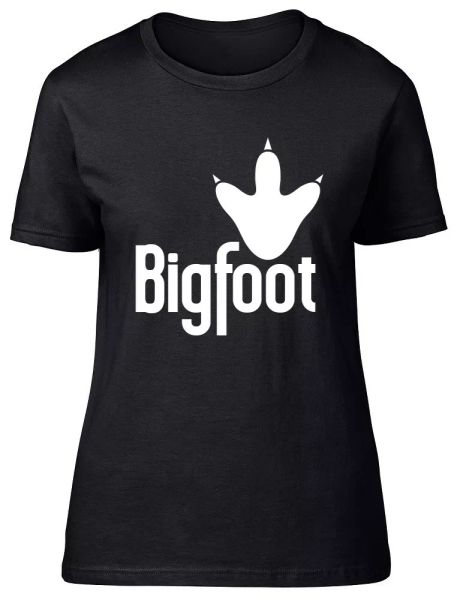 

bigfoot womens ladies fitted t-shirt, White;black