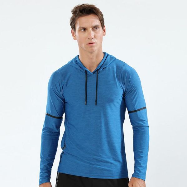 

gym clothing hooded long-sleeve t-shirt thin sports hoodie quick-dry breathable ultra-stretch fitness suit, White;black