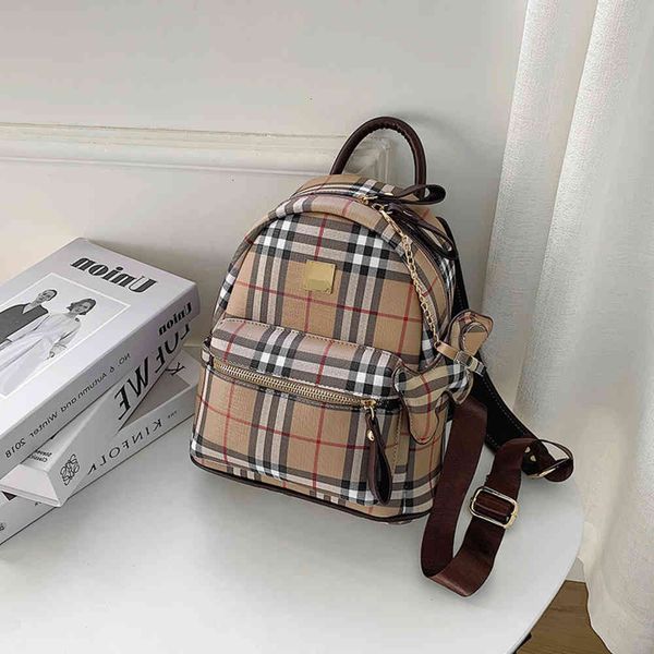 

women's backpack large capacity check backpack