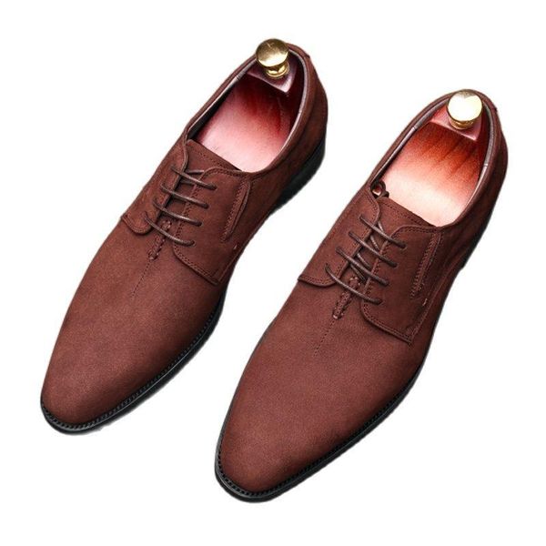 

men's formal leather shoes, european style, wedding lace-up oxford suede shoes dress, Black