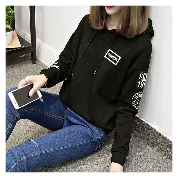 

hoodies 2021 fashionable women's casual soft long sleeve breathable hoodie, Black