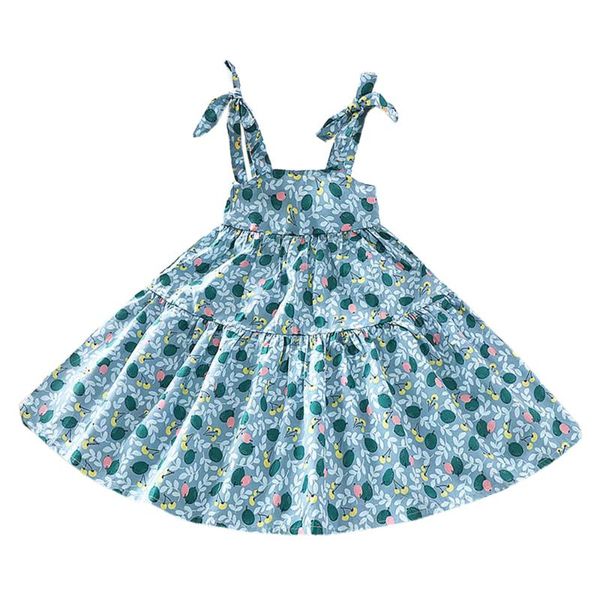 

3-13y kids clothes print adjustable spaghetti strap dress for girls casual summer children clothing drop girl's dresses, Red;yellow