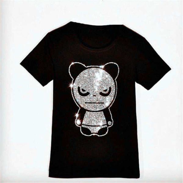 

2021 new fashion brand social women's diamond panda men's couple's dress, White