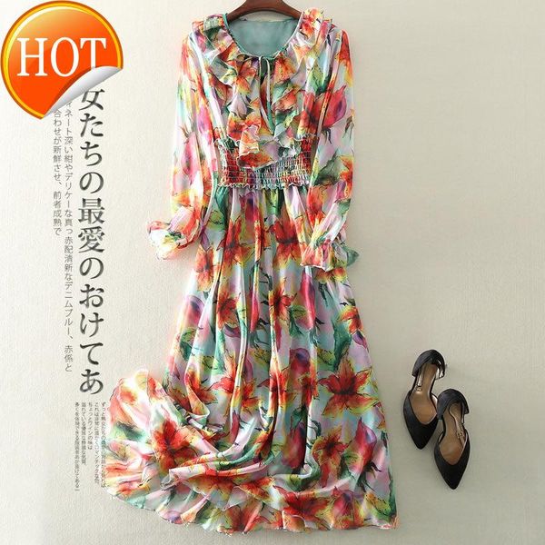 

eurocolor spring and autumn fashion printed bow neck long sleeve slim platycodon french dress casual dresses, Black;gray