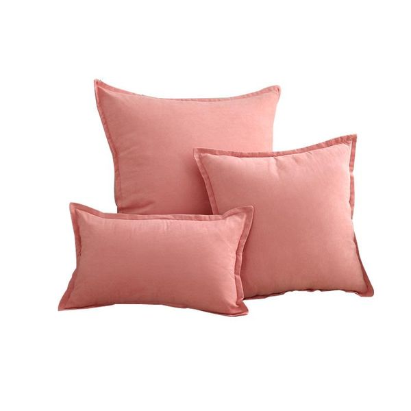 

cushion/decorative pillow ruffle nordic solid square cover suede fabric bedside back cushion household lumbar pillowcase 30x50 sofa decor