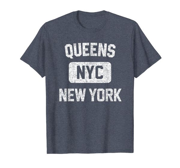 

Queens NY T Shirt - Gym Style Distressed White Print, Mainly pictures