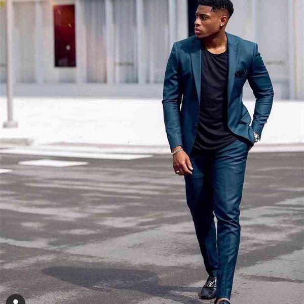 

men's suits & blazers suit dark blue homme thin male fitting notch lapel wedding suits groom fine men two jacket-size pants 26gi, White;black