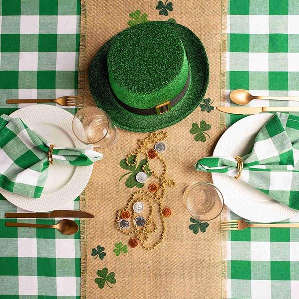 

mats & pads 6pcs/set plaid burlap table runners modern napkin for wedding christmas