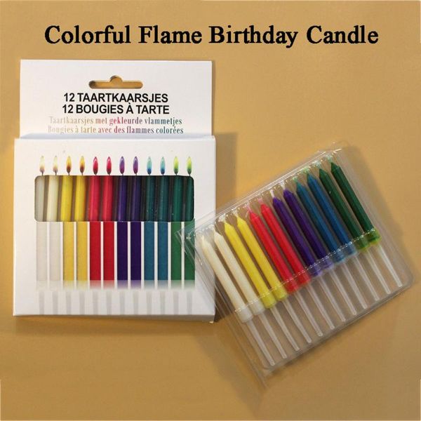 

creative happy birthday candle 12pcs party festival colorful flames fashion household items decoration