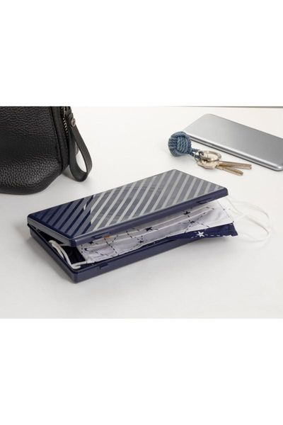 

doris plastic mask box 20x11 cm navy blue 10030391 bath accessory set