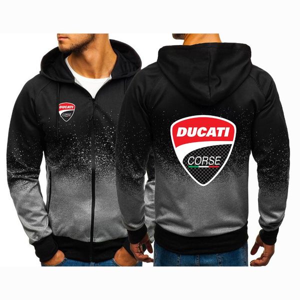 

men's hoodies & sweatshirts dducati print 2021 comfortable casual harajuku gradient color man jacket zipper clothes, Black