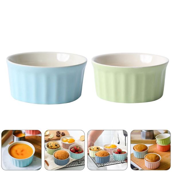 

bowls 2pcs ceramic dessert cake sweetmeats (light blue, light green)
