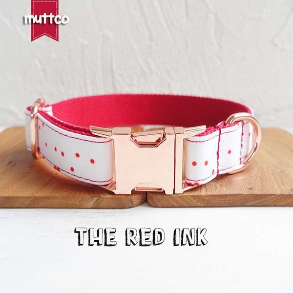 

dog collars & leashes muttco unique collar the red ink convenient to walk leash accessory for small medium large 5 size udc093m