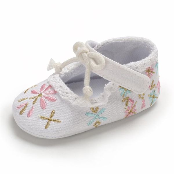 

first walkers born baby shoes girl soft bottom toddler canvas breathable sweet lovely with embroidery