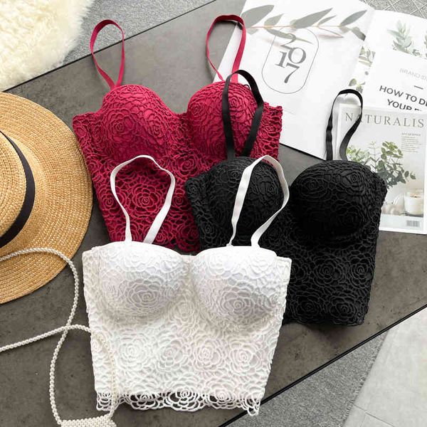

tracksuits three-dimensional flower camisole women sleeveless backless bra party crop summer off shoulder strap y2k top, Gray