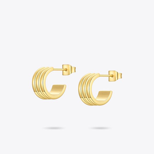

enfashion c shape cute stud earring women gold color small line earrings 2021 stainless steel fashion jewelry brincos e1219, Golden