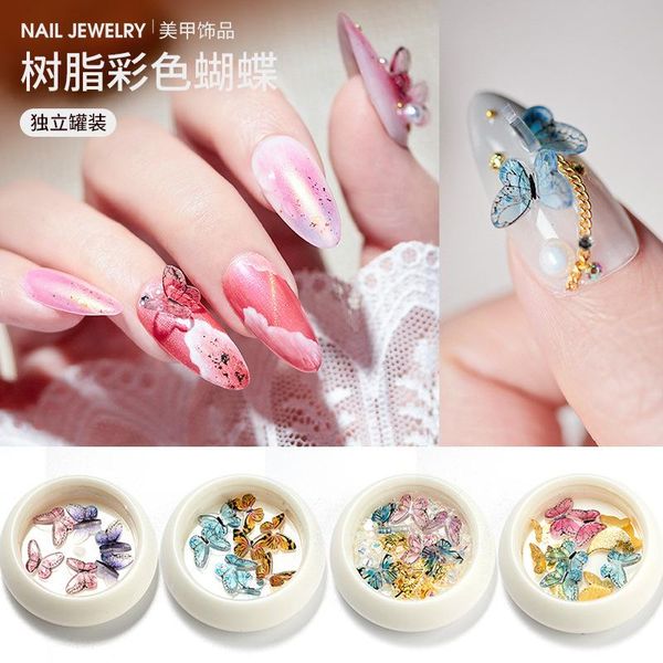 

nail art decorations 3d metal glitter butterfly decoration three-dimensional golden alloy jewelry accessories decor, Silver;gold