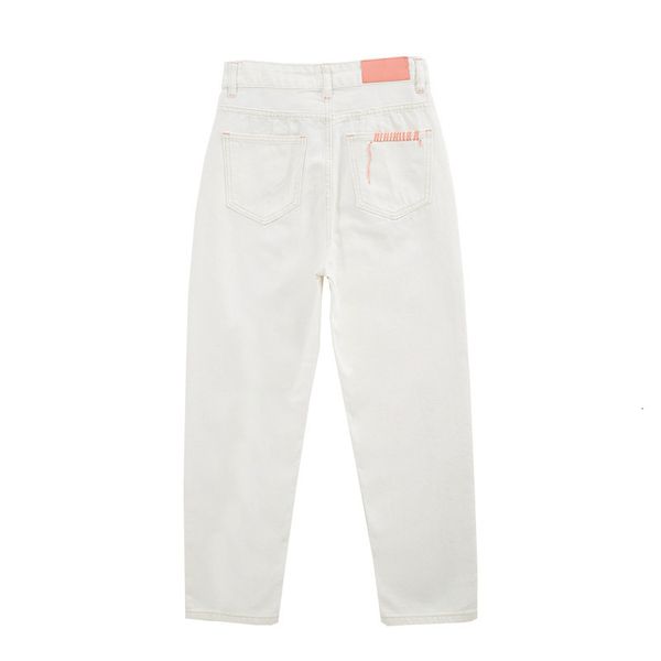 

women's jeans loose high waist slim casual white capris jipp, Blue