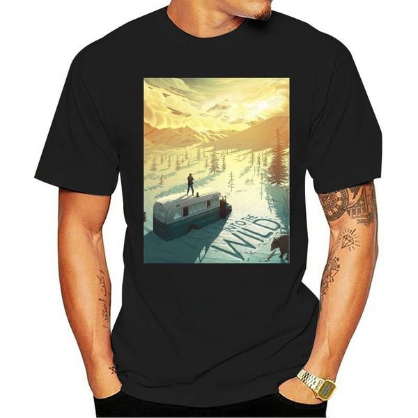 

men's t-shirts into the wild american biographical drama t shirt, White;black