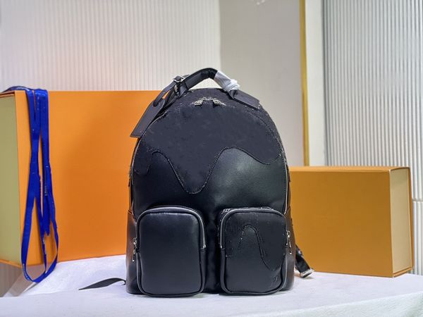 YY Capacità Zaino da uomo Zaini in vera pelle Zaino moda per borse da donna Borsa a tracolla nera Borsa da viaggio Borsa a tracolla