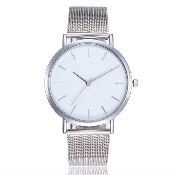 

wristwatches 2021 fashion ladies quartz watch simple dial rose gold stainless steel mesh bracelet casual sports relogio feminino, Slivery;brown