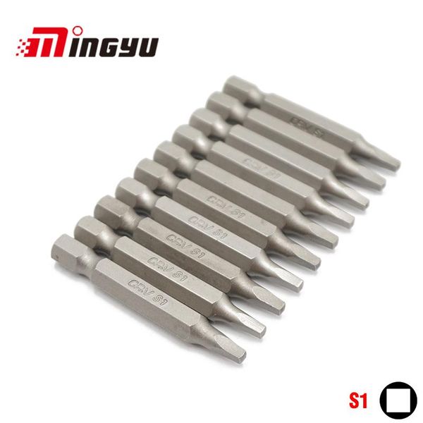 

hand tools 10pcs square screwdriver bits s0 s1 s2 s3 bit set 1/4 inch hex shank 50mm long screw driver tips for