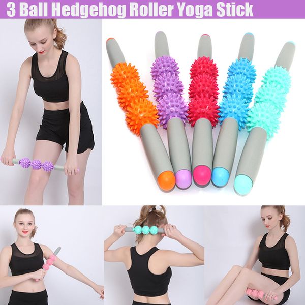 

yoga exercise roller stick eliminate fat lose weight muscle leg body muscle massager tool p9