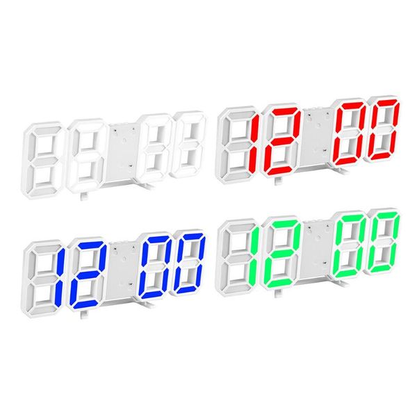 

wall clocks home living room decoration 3d large led digital clock date time electronic display table alarm decor