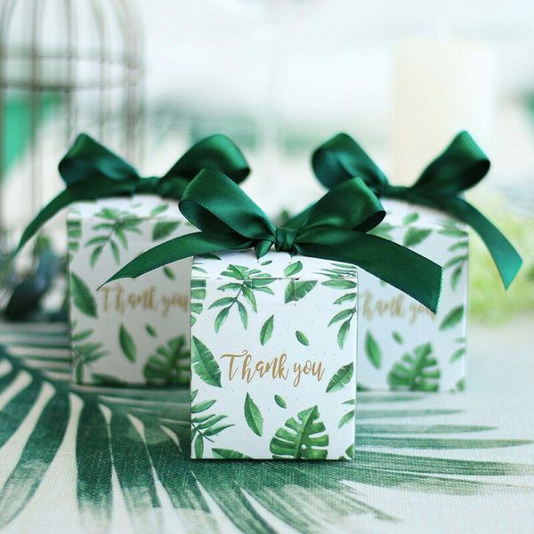 

gift wrap sen department green creative square candy box wedding favor chocolate party supplies christmas baby shower