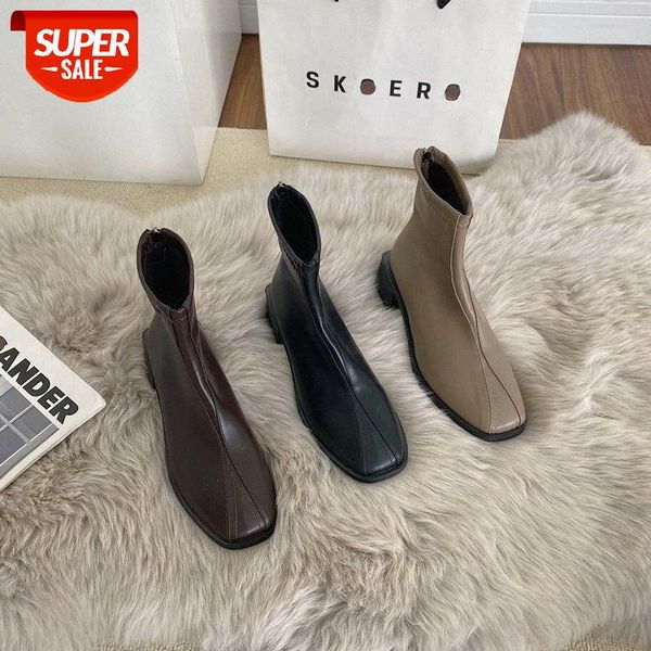 

chelsea short boots women's new year autumn and winter korean version net red ins tide british style thin martin women #o73a, Black