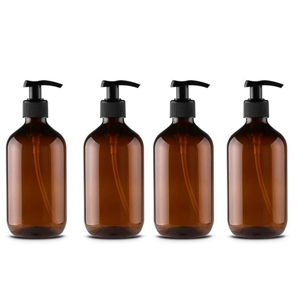 

storage bottles & jars 4pcs 500ml pump bottle makeup bathroom liquid shampoo travel dispenser container for soap shower gel