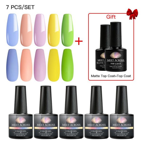 

nail art kits meet across summer series color gel polish set 7 pcs for nails semi permanent soak off varnish