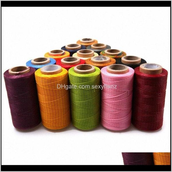 

yarn clothing fabric apparel drop delivery 2021 1pcs 150d/0dot8mm 160m cord waxed wax diy string stitching thread bracelet jewelry linen spo, Black;white