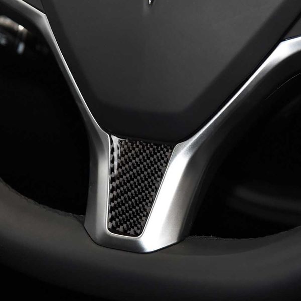 

carbon fiber sticker car interior steering wheel cover trim sticker for tesla model s/x car interior decoration accessories car