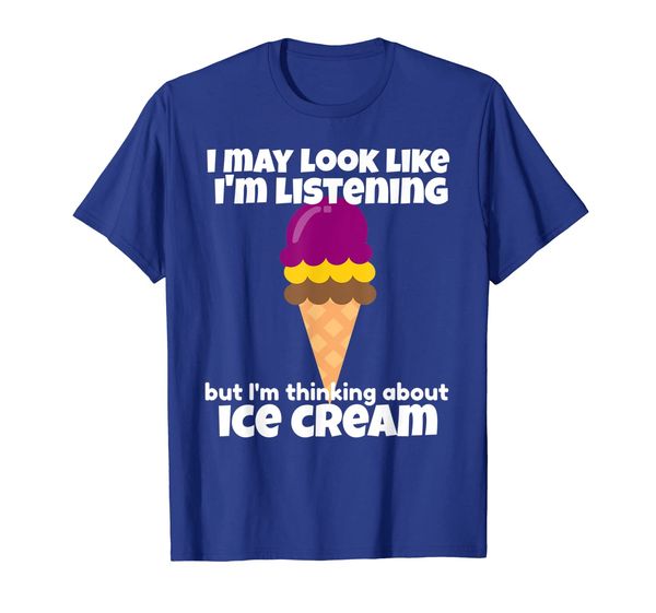

i'm thinking about ice cream funny ice cream t-shirt, White;black