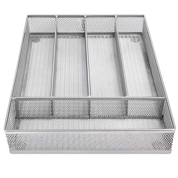

flatware tray utensil drawer organizer kitchen cutlery mesh designing with foam feet multi compartments storage bottles & jars