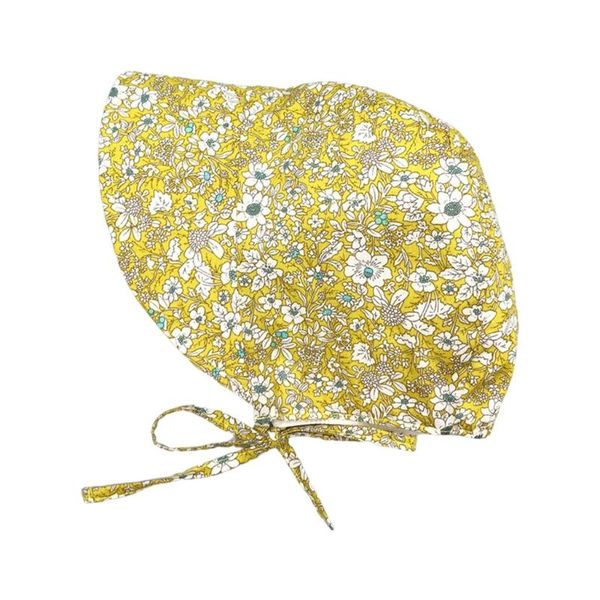 

caps & hats baby cotton floral printing sun hat infant wide brimmed bonnet born pograpy props head accessory, Yellow