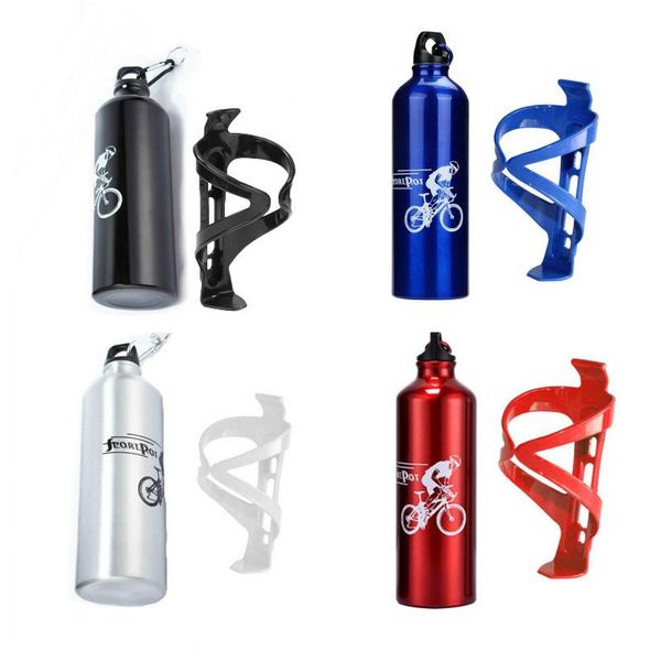 

water bottles & cages 750ml portable bicycle bottle mtb road bike cycling kettle with holder jug for outdoor sports riding accessory