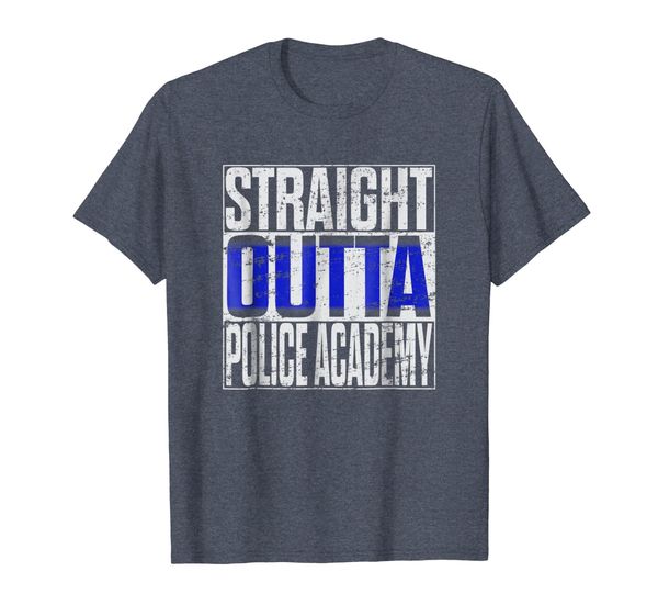 

police officer academy graduation gift tshirt straight outta, White;black