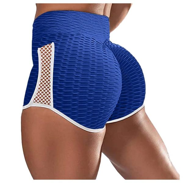 

high waist sports shorts women's mesh patchwork bikerÂ shorts hip lifting workout leggings fitness gym running pants clothing, White;black