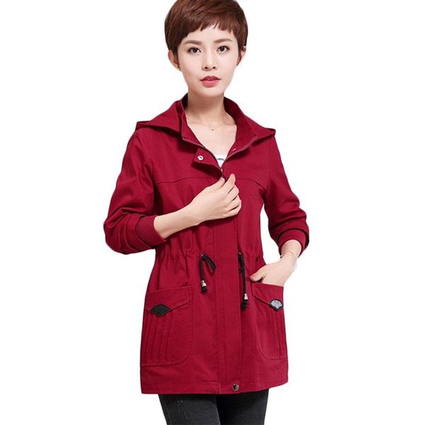

women's trench coats women korean windbreaker coat spring autumn loose long plus size fashion casual outerwear khaki f055, Tan;black