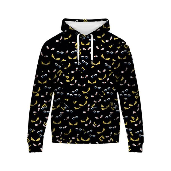 

european and american trends hoodie eye pattern mens designer pullove sweatshirt men women sweatshirt long sleeve fashion sweater brand plus, Black