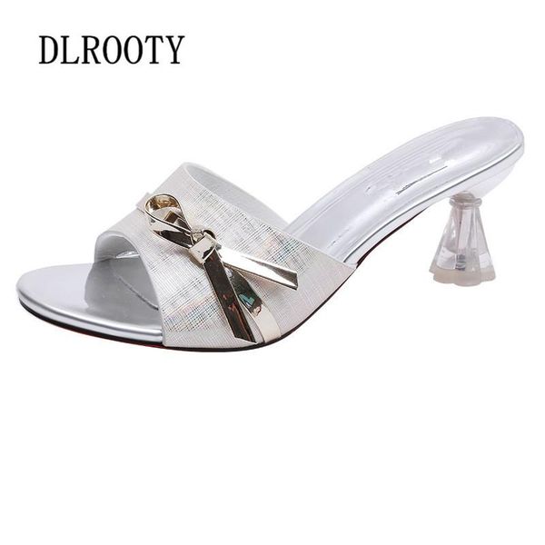 

dress shoes woman sandals slippers flip flops summer style pumps high heels peep toe fashion butterfly-knot female casual slides, Black