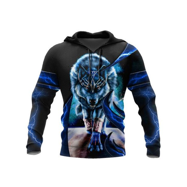 

men's hoodies & sweatshirts 20213d printing wolf jacket sweatshirt streetwear casual spring and fall trend fashion animal oversized, Black