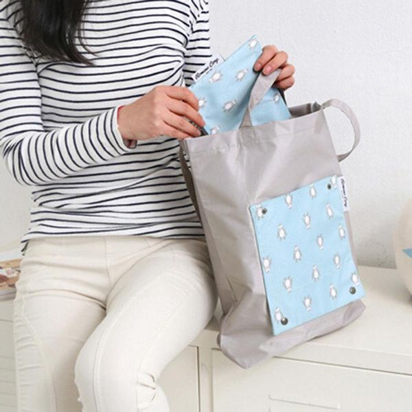 

shopping bags handbag travel cartoon waterproof clothing storage finishing bag foldable reusable practical shoulder