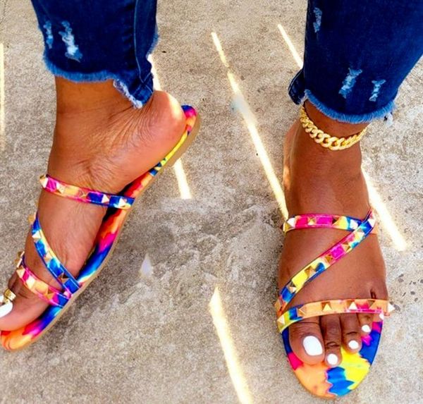 

slippers 2021 fashion round head comfortable open toe sandals all-match rubber casual shoes flat women's flip flops, Black