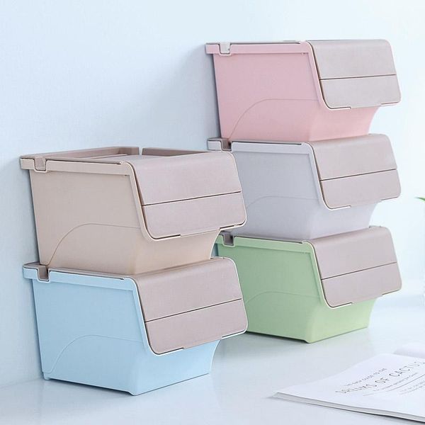 

storage boxes & bins plastic box organizers stationery deskflip sundries stackable snack