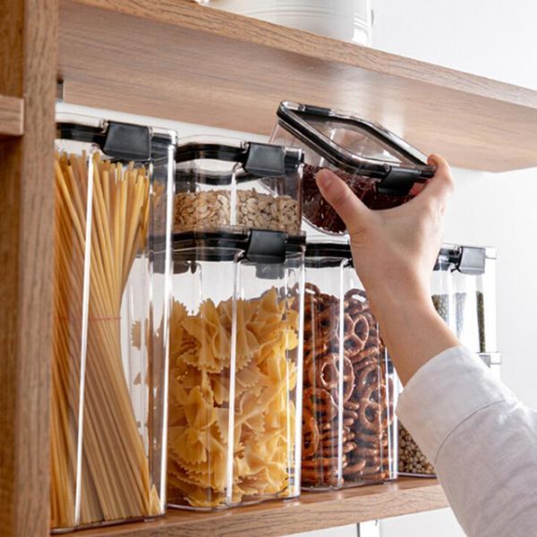 

storage bottles & jars 460-1800ml food bottle container coarse cereals grains jar cover fresh pot kitchen sealing box